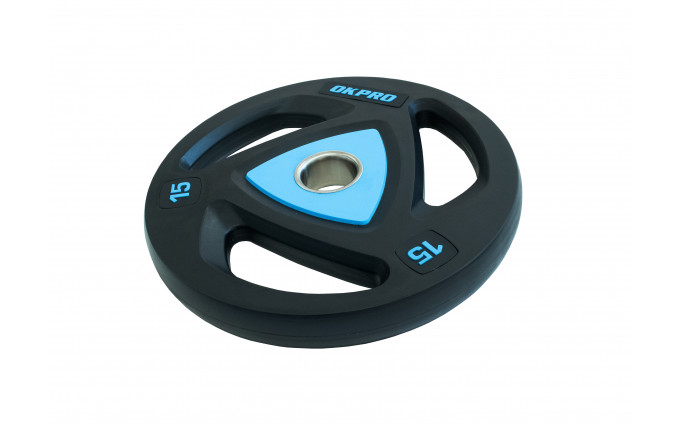 Диск олимпийский полиуретановый 15 кг OKPRO Диск олимпийский полиуретановый 15 кг OKPRO